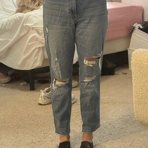 Hollister Light Blue High-Rise Mom Jeans